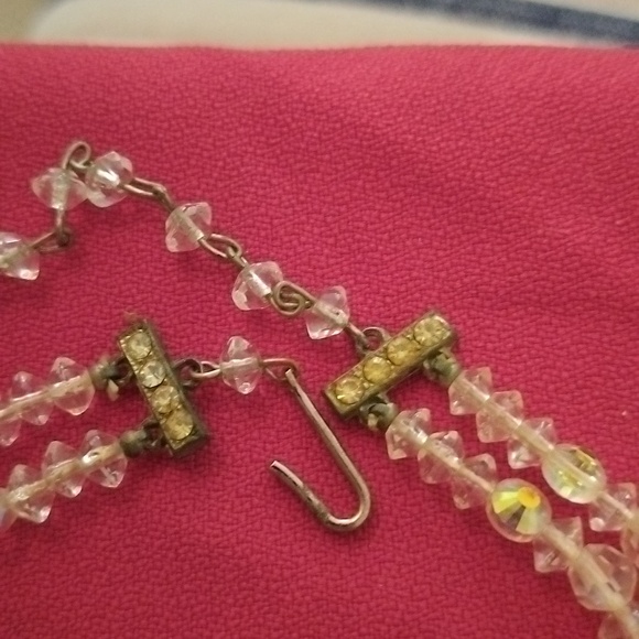 Vtg LOT of 2 AB Rock Crystal Double strand Chokers - Picture 3 of 13